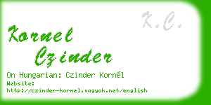 kornel czinder business card