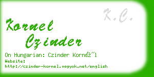 kornel czinder business card